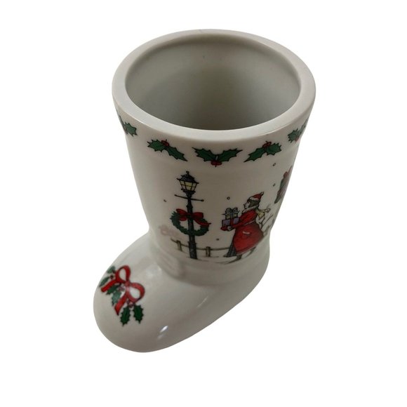 Studio Nova Large Boot Vase Planter Christmas Shoppers Porcelain MZ543 Boxed - Picture 8 of 10